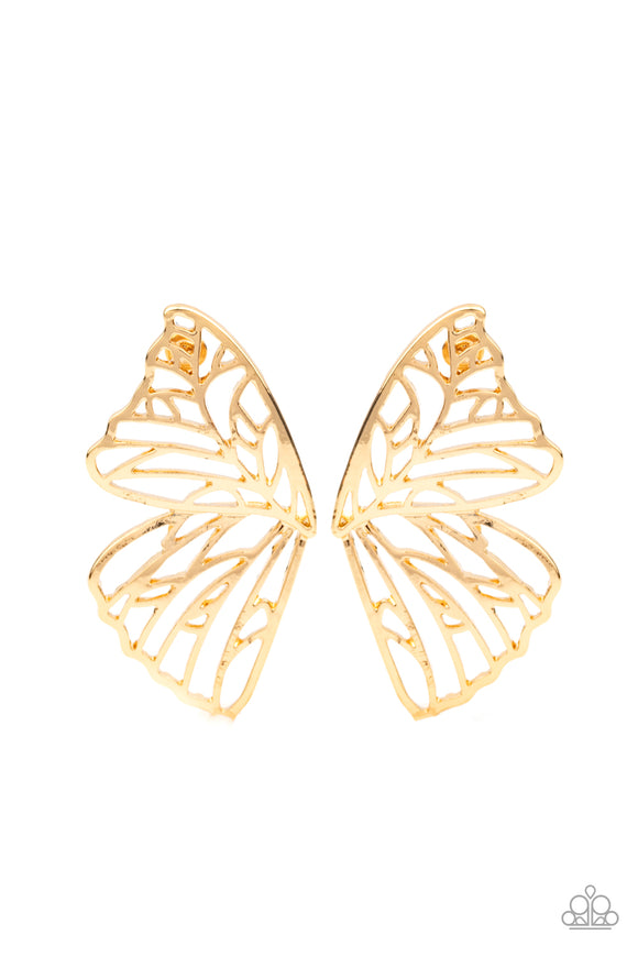 Butterfly Frills - Gold - Paparazzi Accessories