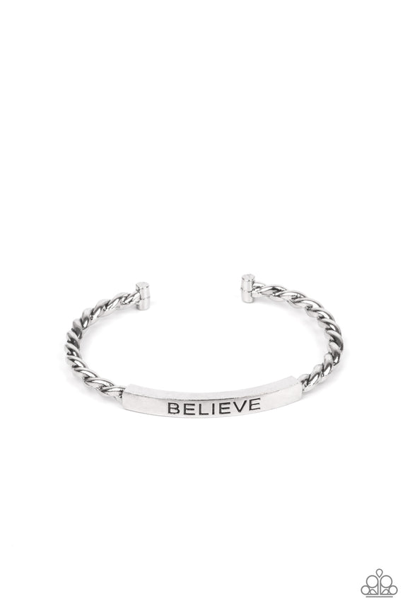 Keep Calm and Believe - Silver - Paparazzi Accessories