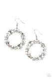 GLOWING in Circles - White Earring - Paparazzi Accessories