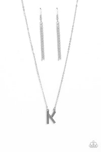 Leave Your Initials - Silver - K - Paparazzi Accessories